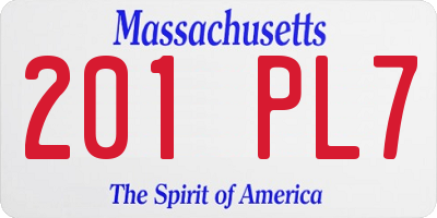 MA license plate 201PL7