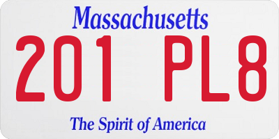 MA license plate 201PL8