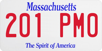 MA license plate 201PM0
