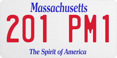 MA license plate 201PM1