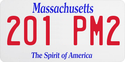 MA license plate 201PM2