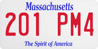 MA license plate 201PM4