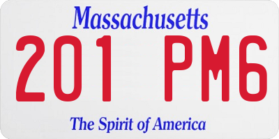 MA license plate 201PM6