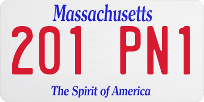 MA license plate 201PN1
