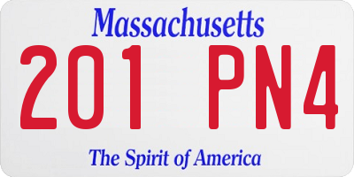 MA license plate 201PN4