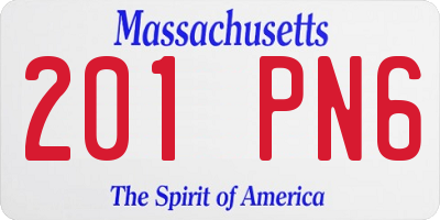 MA license plate 201PN6