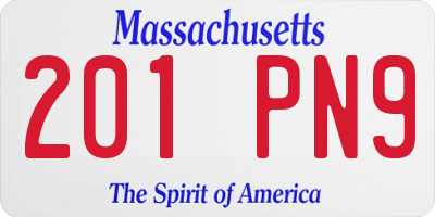 MA license plate 201PN9