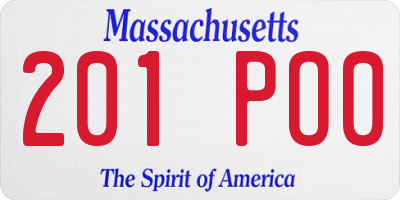 MA license plate 201PO0