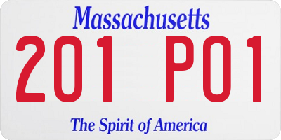 MA license plate 201PO1