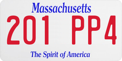 MA license plate 201PP4
