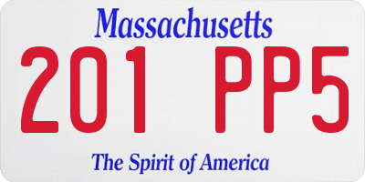MA license plate 201PP5