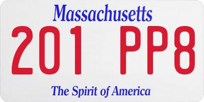 MA license plate 201PP8