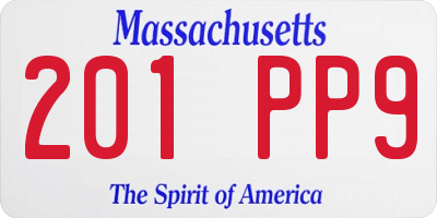 MA license plate 201PP9