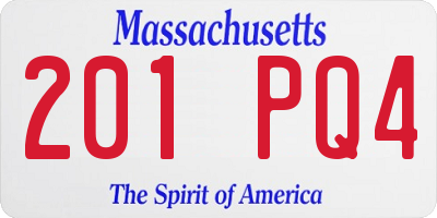 MA license plate 201PQ4