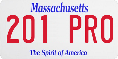 MA license plate 201PR0