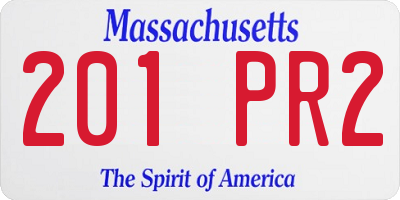 MA license plate 201PR2