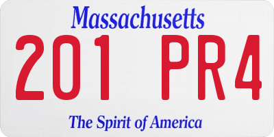 MA license plate 201PR4