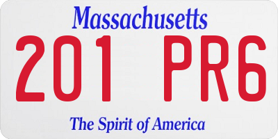 MA license plate 201PR6