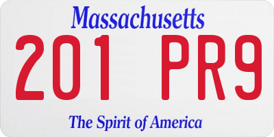 MA license plate 201PR9