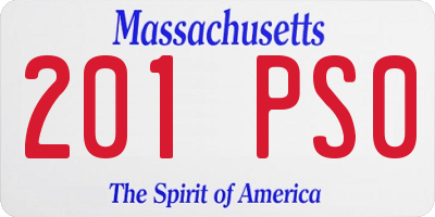 MA license plate 201PS0
