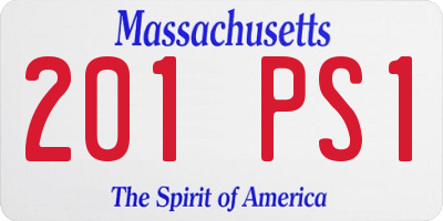 MA license plate 201PS1