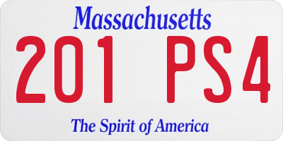 MA license plate 201PS4