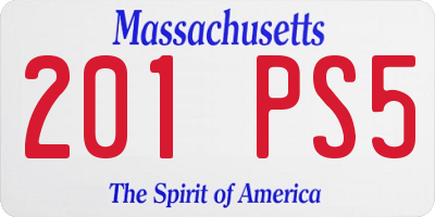 MA license plate 201PS5