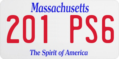 MA license plate 201PS6