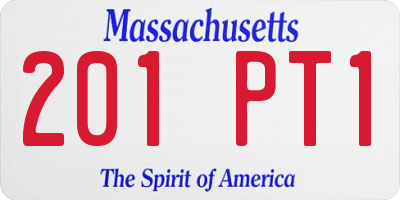 MA license plate 201PT1