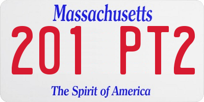 MA license plate 201PT2