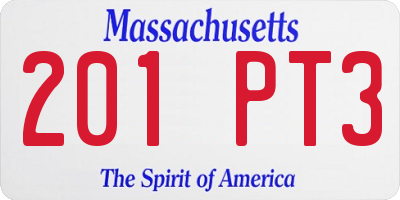 MA license plate 201PT3