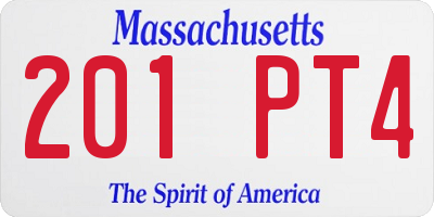MA license plate 201PT4
