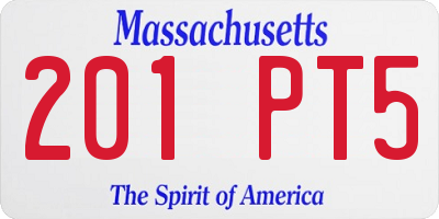 MA license plate 201PT5