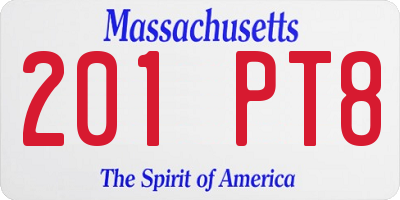 MA license plate 201PT8