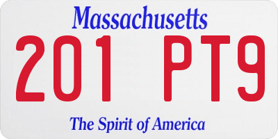 MA license plate 201PT9