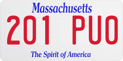 MA license plate 201PU0