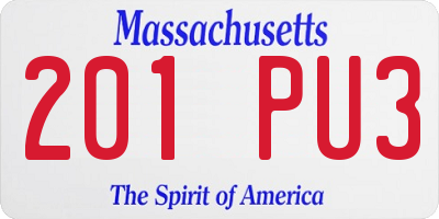 MA license plate 201PU3