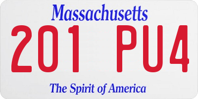 MA license plate 201PU4