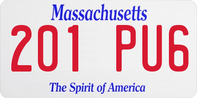 MA license plate 201PU6