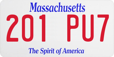MA license plate 201PU7