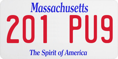 MA license plate 201PU9