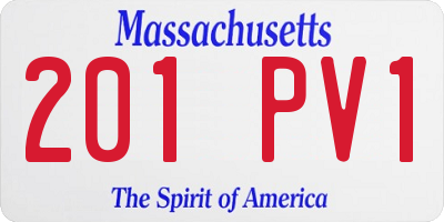 MA license plate 201PV1
