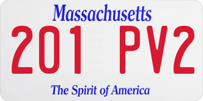 MA license plate 201PV2