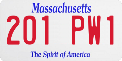 MA license plate 201PW1