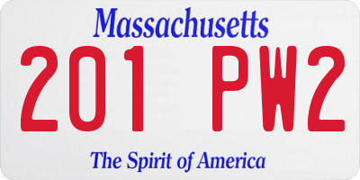 MA license plate 201PW2
