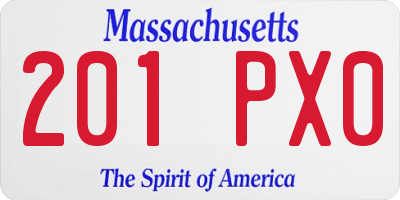 MA license plate 201PX0