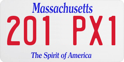 MA license plate 201PX1
