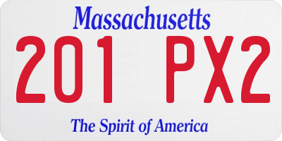 MA license plate 201PX2