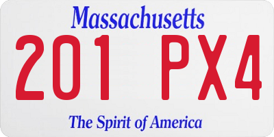 MA license plate 201PX4