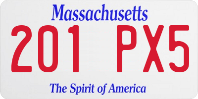 MA license plate 201PX5